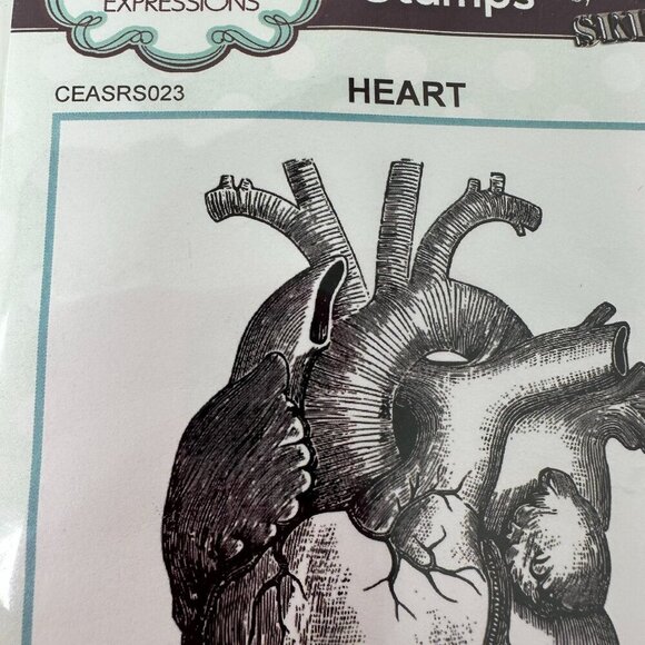 Creative Expressions Andy Skinner Heart Rubber Stamp CEASRS023 Anatomical - Picture 10 of 12